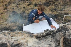 Karl happily 'drawing'!