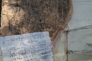 Jude's exploratory rubbings, photo by Glenda Orr