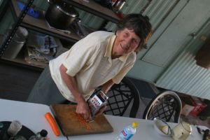 Edna helping with the meals, photo Glenda Orr