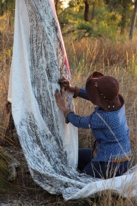 Jude Roberts, Graphite Tree Rubbing, Bimblebox Artist Camp, 2013.  photo Jill Sampson