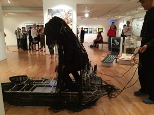 Artists Alison Clouston and Boyd performing their artwork 'Coal Face'