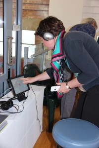 Jo Bragg listening to the writers and musicians, photo Jill Sampson