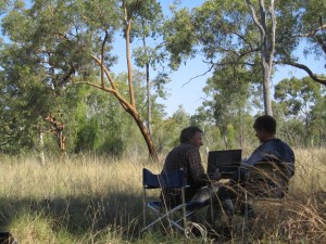 John Davis and Karl Hoch at the Bimblebox Nature Refuge, 2014, photo Beth Jackson